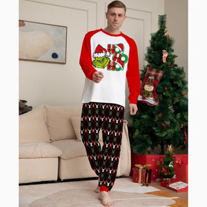 Grinch Christmas Cartoon Print Family Matching Pajamas
