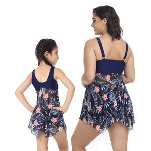 🎉Spring Sale 50% Off - Plus Size Ruffle Floral Print One-Piece Mommy and Me Swimsuit