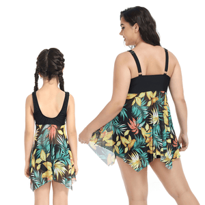 🎉Spring Sale 50% Off - Plus Size Ruffle Floral Print One Piece Mommy and Daughter Swimsuits