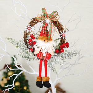 Christmas Doll Rattan Ring Ornaments