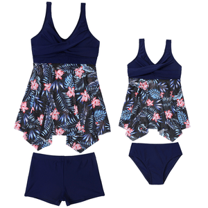 🎉Spring Sale 50% Off - Plus Size Ruffle Floral Print One-Piece Mommy and Me Swimsuit