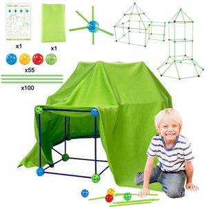 🎁Early Christmas Sale - 50% OFF🎀Kids Construction Fort Building Castles Tunnels Tents Kit
