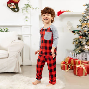 Family Matching Red Black Plaid Pajamas Sets