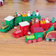 Merry Christmas Wooden Train Ornament Christmas Decoration For Home Santa Claus Gift