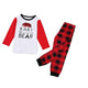 Family Matching Papa Bear & Mama Bear Red Plaid Pajamas Sets