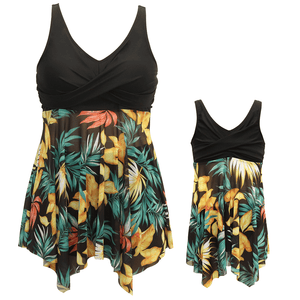 🎉Spring Sale 50% Off - Plus Size Ruffle Floral Print One Piece Mommy and Daughter Swimsuits