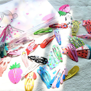 🎁Christmas Big Sale-50% OFF🎀100 Pcs Cute Candy Color Cartoon Design Hair Pins (Animals Fruits Crowns Stars)