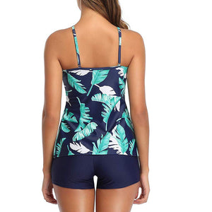Strappy Two Piece Printing Bikini Set Swimsuit