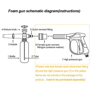 Foam Cannon Pressure Washer Gun