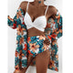 Tropical Twist Front High Waisted Three Piece Swimsuit