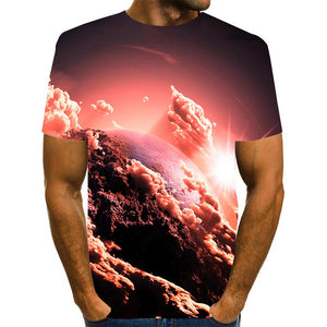 3D Graphic Printed Short Sleeve Shirts Cloud