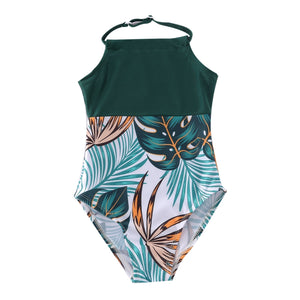 🎉Spring Sale 50% Off - Family Matching Green Tropical Plants Swimsuits