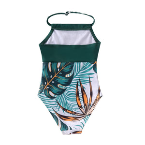 🎉Spring Sale 50% Off - Family Matching Green Tropical Plants Swimsuits