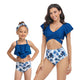 Ruffled Deep V Top & Floral Bottom Mommy and Me Swimsuit