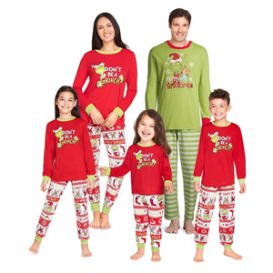 「🔥Holiday Sale - 40% Off」Christmas Grinch Cartoon Print Funny Xmas Family Matching Pajamas Sets