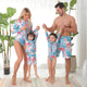 🎉Spring Sale 30% Off - Family Matching Blue Flower Printed Swimsuits