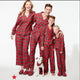 Christmas red checked printed shirt parent-child suit