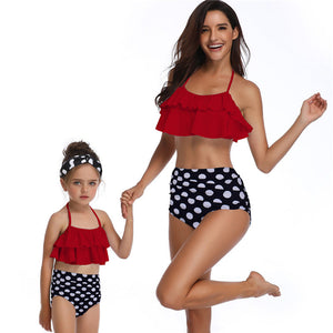 🎉Spring Sale 50% Off - Ruffled Bikini & High Waist Bottom Mommy and Me Swimsuit