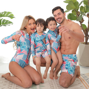 🎉Spring Sale 30% Off - Family Matching Blue Flower Printed Swimsuits