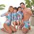 🎉Spring Sale 30% Off - Family Matching Blue Flower Printed Swimsuits