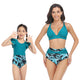 🎉Spring Sale 50% Off - Solid Top & Floral High Waist Bottom Mommy and Me Swimsuit
