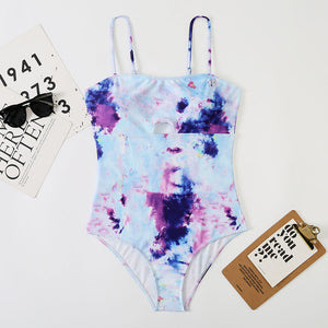 Tie Dye One-Piece Colorful Swimsuit