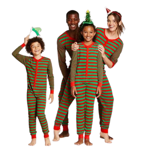 Family Matching One-Piece Striped Christmas Set