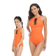 🎉Spring Sale 50% Off - Mother Daughter Swimsuits One-Piece Halter Floral Transparent Swimsuit