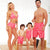 Family Matching Pink Chain Printed Swimsuits