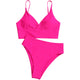 Solid Bikini Set Push Up Vest Swimsuit