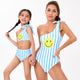 Blue And White Striped One-piece Mommy And Me Swimsuit