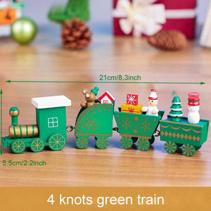 Merry Christmas Wooden Train Ornament Christmas Decoration For Home Santa Claus Gift